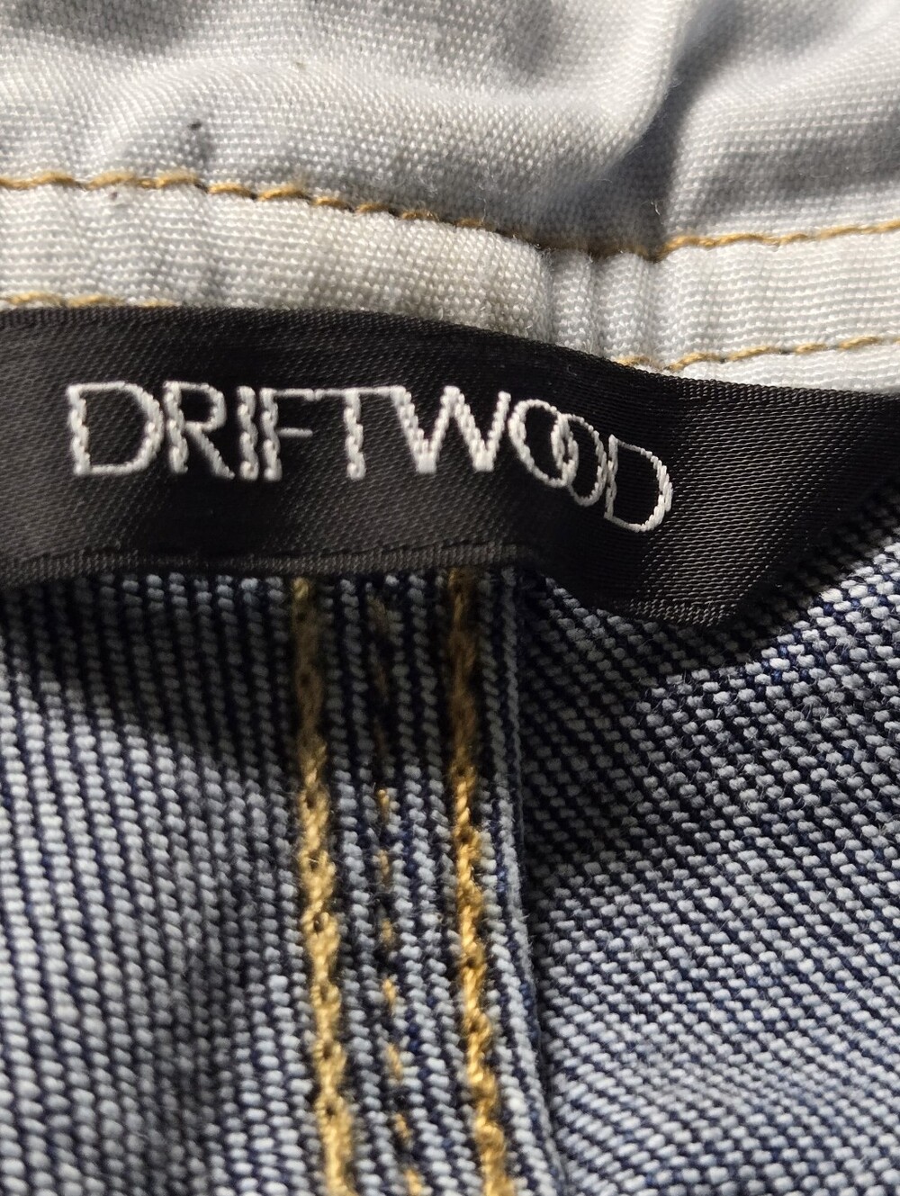 Driftwood Boyfriend Overalls Blue Denim Floral Embroidery Trim Womens Size Large - Picture 3 of 16